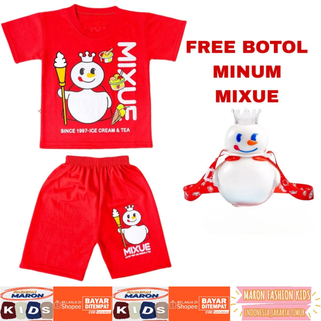 Jual SETELAN BAJU MODEL MIXUE + BOTOL MINUM UNTUK ANAK LAKI LAKI DAN ...