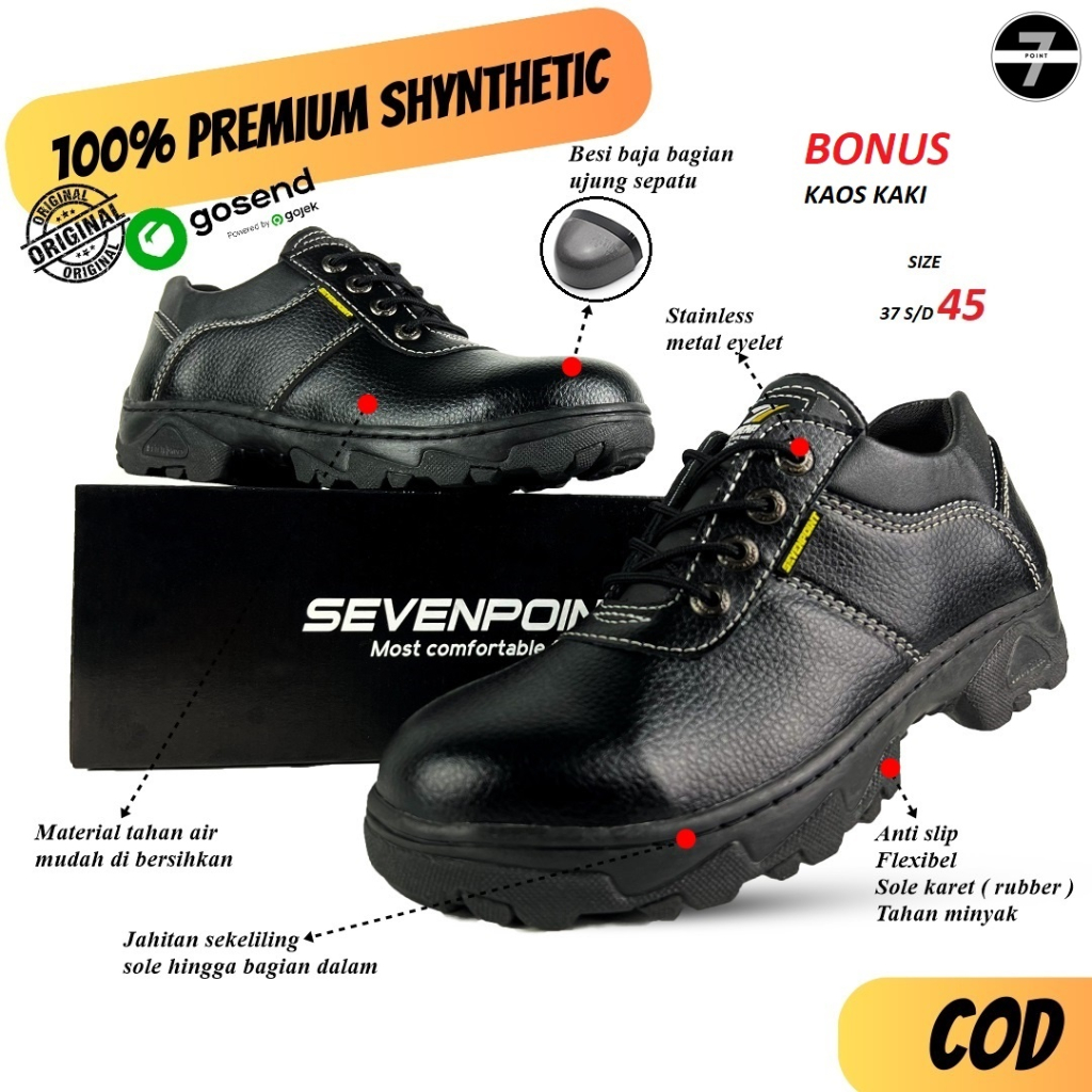 Jual Sepatu Safety Original Pria Wanita Septi Savety Shoes Boots Kerja Proyek Lapangan Chef