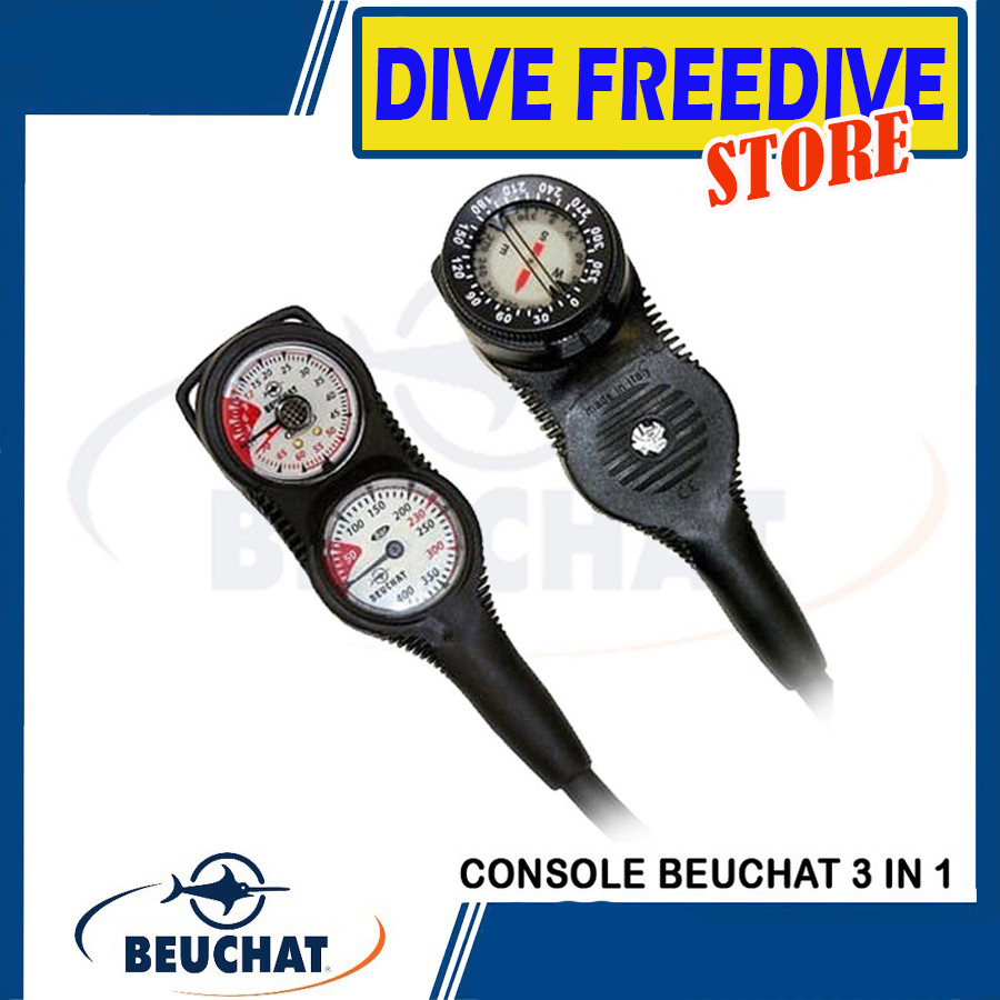 Jual Console SPG Pressure Gauge Diving Beuchat 3 in 1 ( Mano + Depth