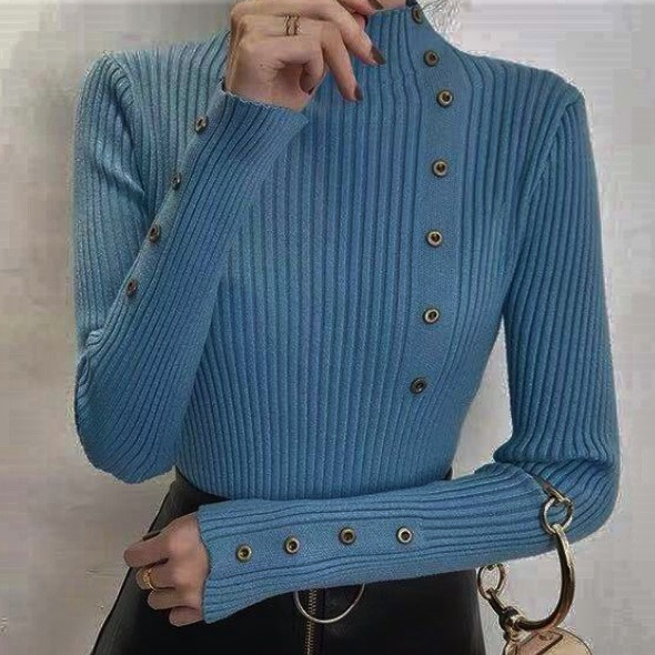 Jual Ajw Turtleneck Knit Long Sleeve Korean Style Import Premium New