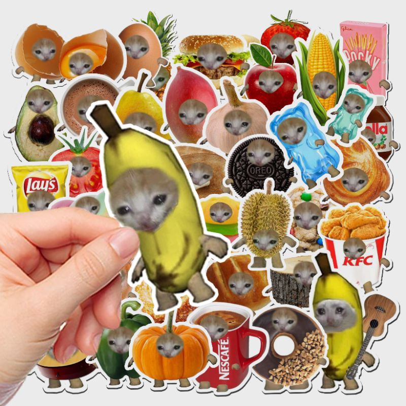 Jual 50PCS++ STICKER BANANA CAT CRYING CAT STICKER STICKER MEME CAT