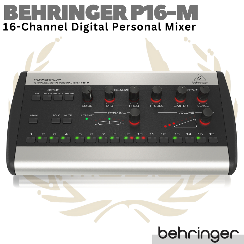 Jual BEHRINGER POWERPLAY P16-M 16 Channel Digital Personal Mixer | P16M ...