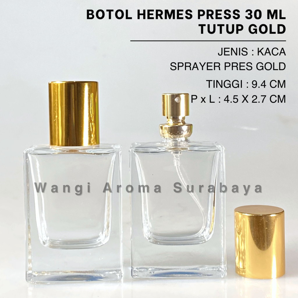 Jual Botol Parfum Hermes 30ml Press Gold Botol Parfum Hermes Press Botol Parfum 30ml 9031