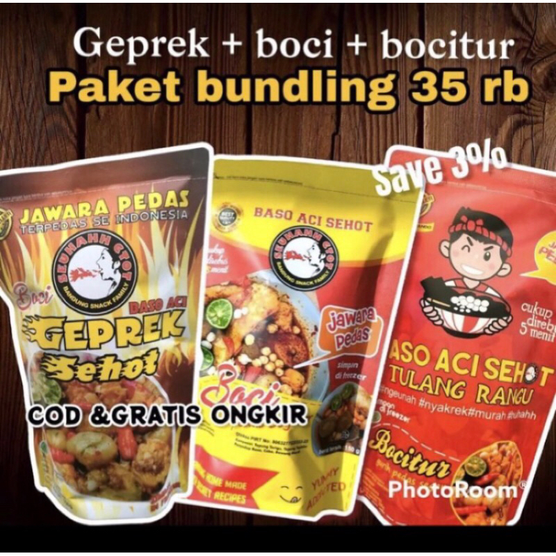 Jual Sehot Paket Bundling 3 Isii 15 Pcs Boci Bocitur Geprek