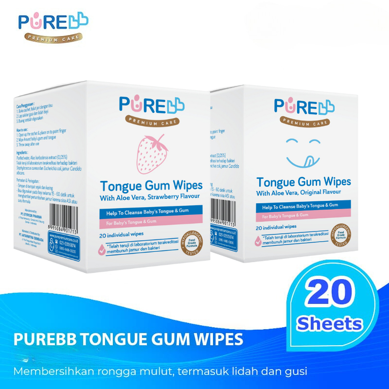 Jual PURE BB Baby Tongue Gum Wipes Tisu Basah Pembersih Gusi & Lidah