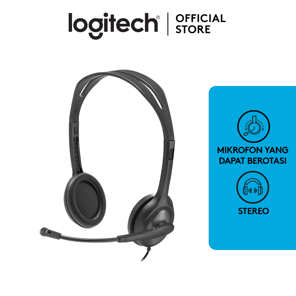 Jual Logitech H111 Headset Stereo dengan Headband Adjustable dan