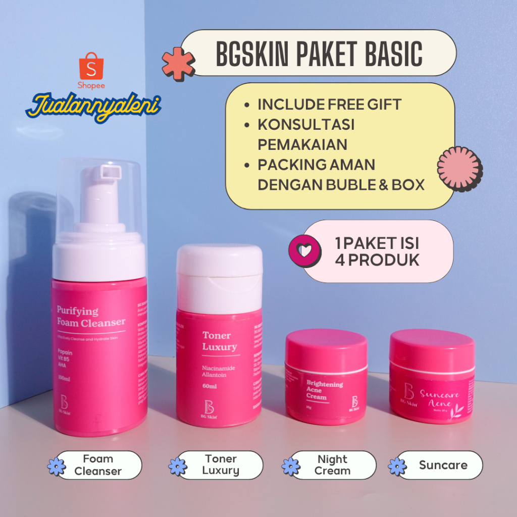 Jual PAKET SKINCARE BGSKIN ISI 4 PRODUK | Shopee Indonesia