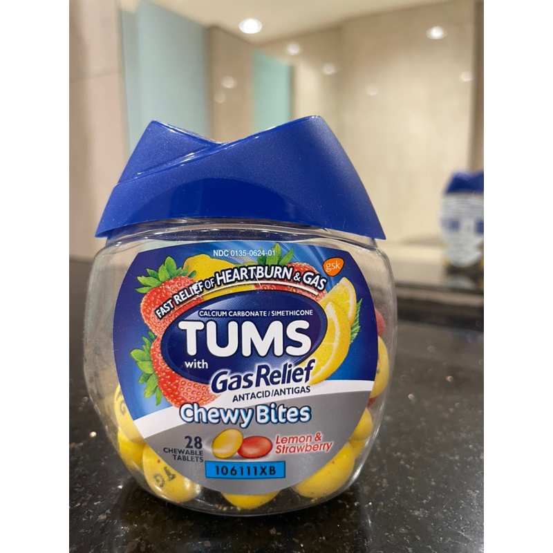 Jual TUMS WITH GAS RELIEF CHEWY BITES, LEMON & STRAWBERRY FROM USA