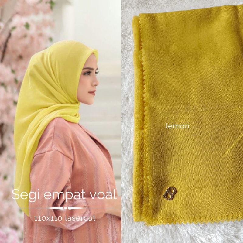 Jual Segi Empat Voal Premium Polos Plat B / Jilbab Buttonscarves Semi ...