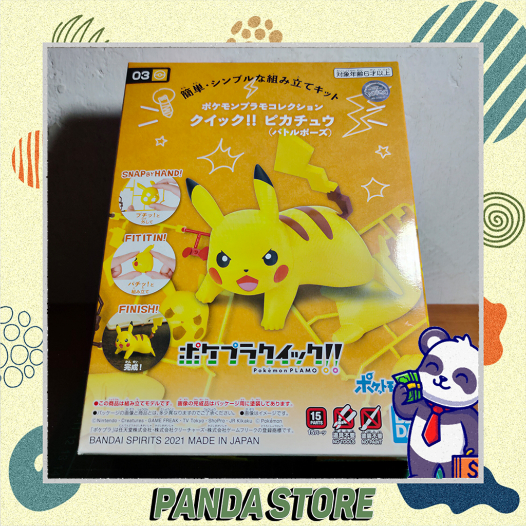 Bandai Hobby - Pokemon - 03 Pikachu (Battle Pose), Bandai Spirits Pokemon Model Kit Qucik