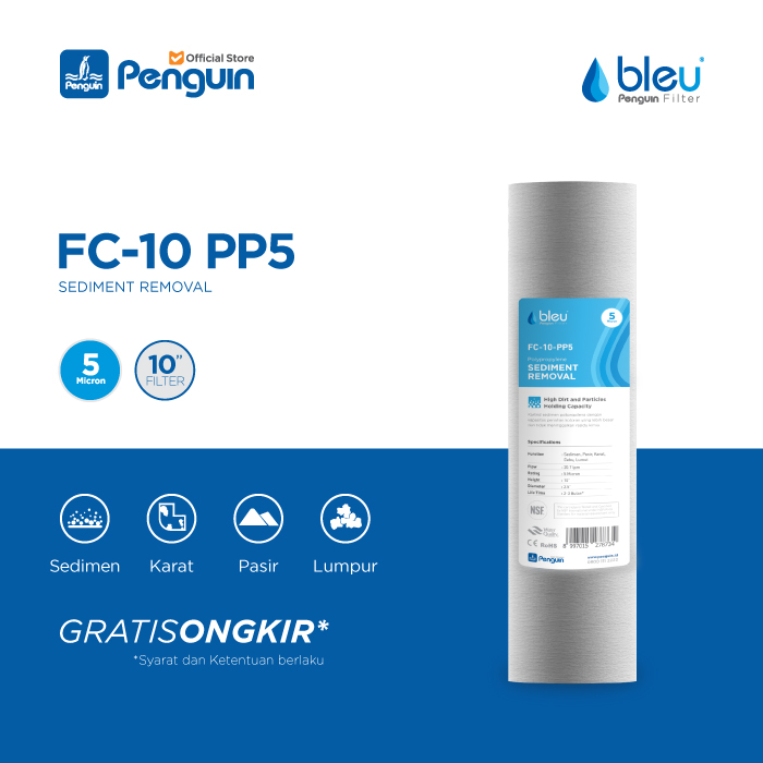 Jual Penguin Bleu FC 10 PP5 10 Inch Cartridge Filter Air Shopee Indonesia