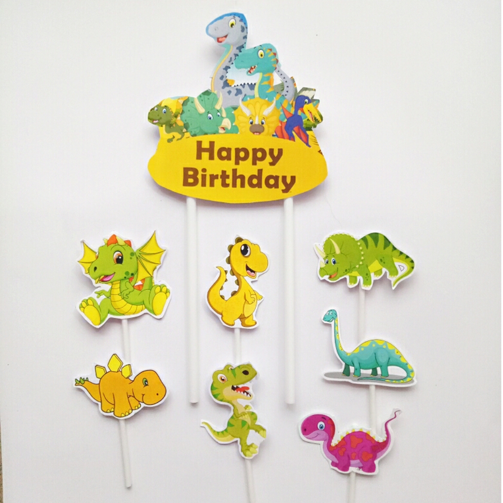 Jual dinosaurus cake topper hiasan kue ulang tahun tema dino dinosaur ...