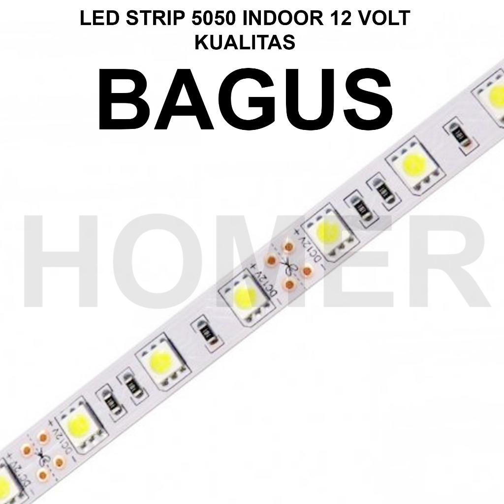 Jual Lampu LED Strip Pita Flexible Mata Besar Smd 5050 Ip33 Ip20 Ip22 ...