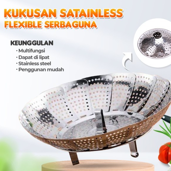 Jual Kukusan Stainless Flexible Steamer Alat Kukus Lipat Serbaguna Shopee Indonesia