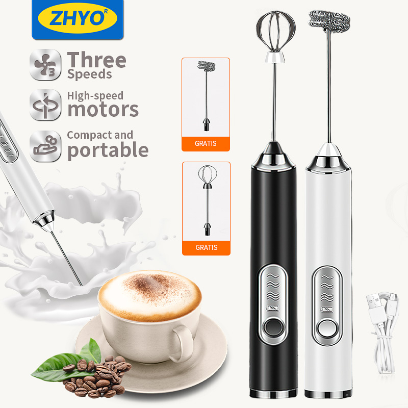 Jual Zhyo Pembuih Susu Pengocok Telur Handheld Blender Milk Frother Electric Mixer Mah