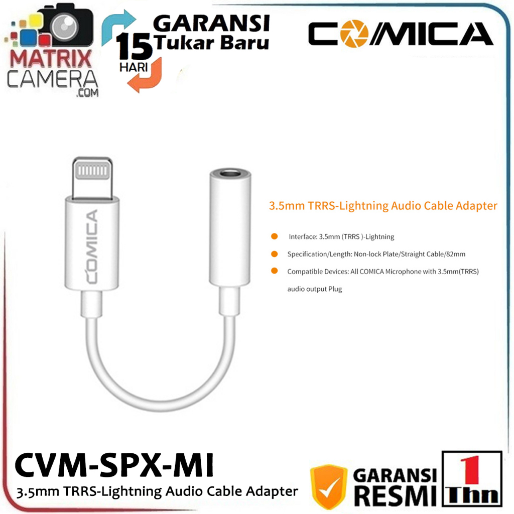 Comica Audio CVM-SPX-MI 3.5mm TRRS Female to Lightning