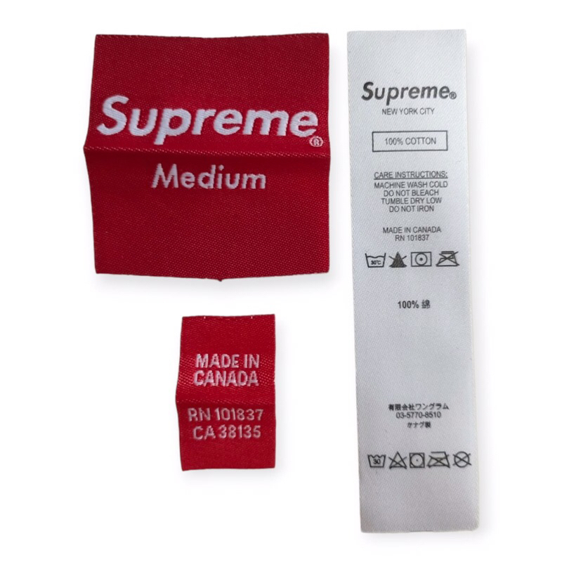 Supreme label outlet tag