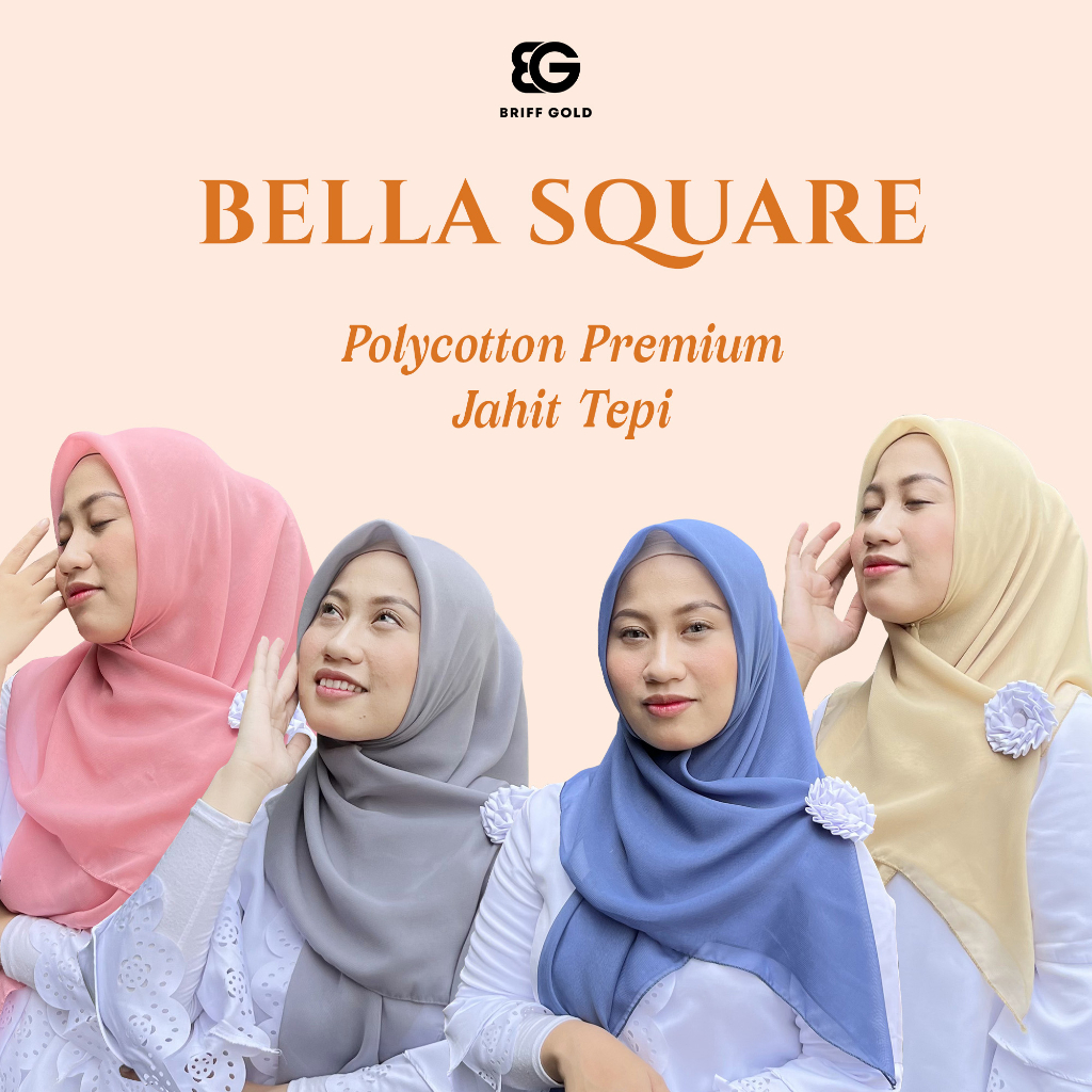 Jual Hijab Bella Square Segi Empat Jahit Tepi Polycotton Premium ...