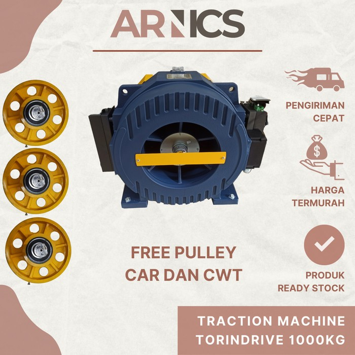 Jual Torin Traction Machine GTW9S 1000kg / Elevator Gearless Mesin Lift