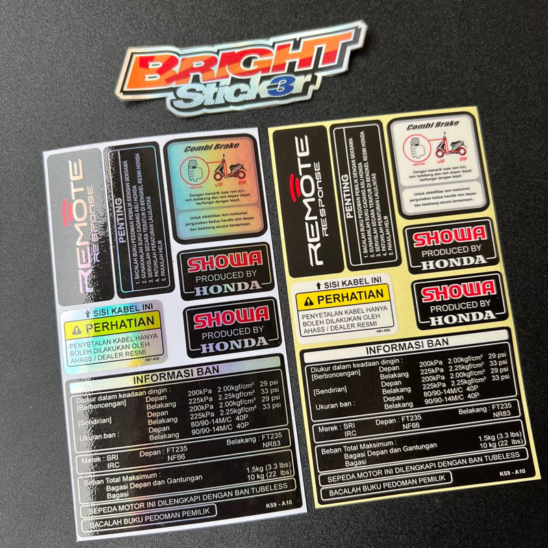 Jual Sticker Stiker Penting Peringatan HONDA MATIC Set | Shopee Indonesia