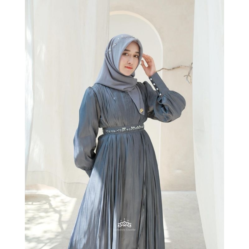 Jual Daisy Shimmer Dress Kazami / Gamis Kekinian / Gamis Shimmer