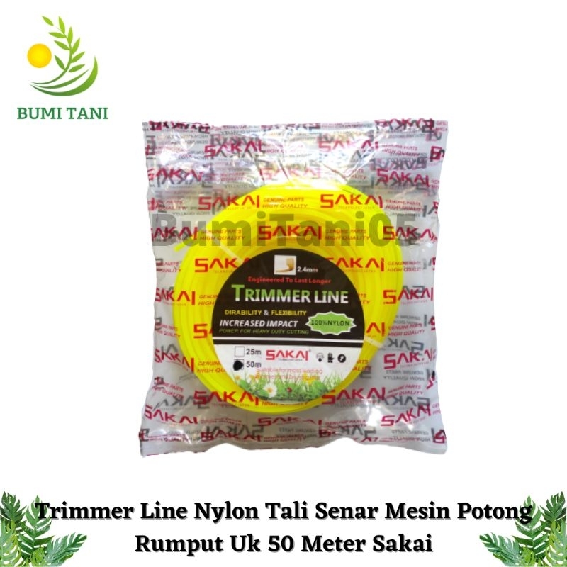 Jual Trimmer Line Tali Senar Mesin Potong Rumput Nylon Line 50 Meter ...