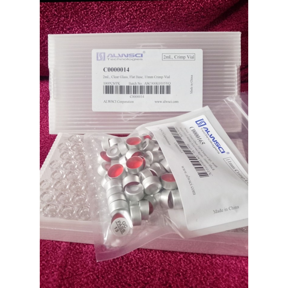 Jual HPLC Autosampler Vials Clear Botol Vial 2 ml Crimp Cap with Septa ...