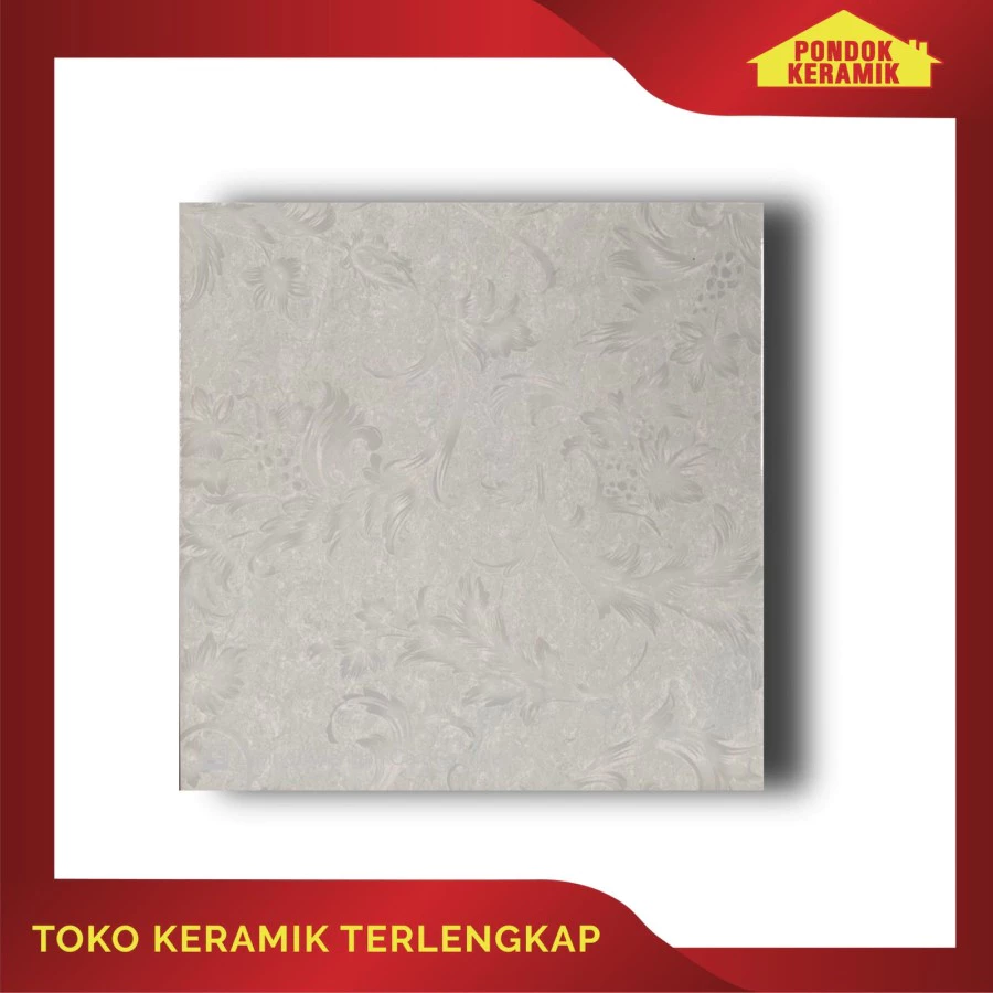 Keramik Lantai Agatte 50x50 Palm Bianco / Motif Pohon Palm