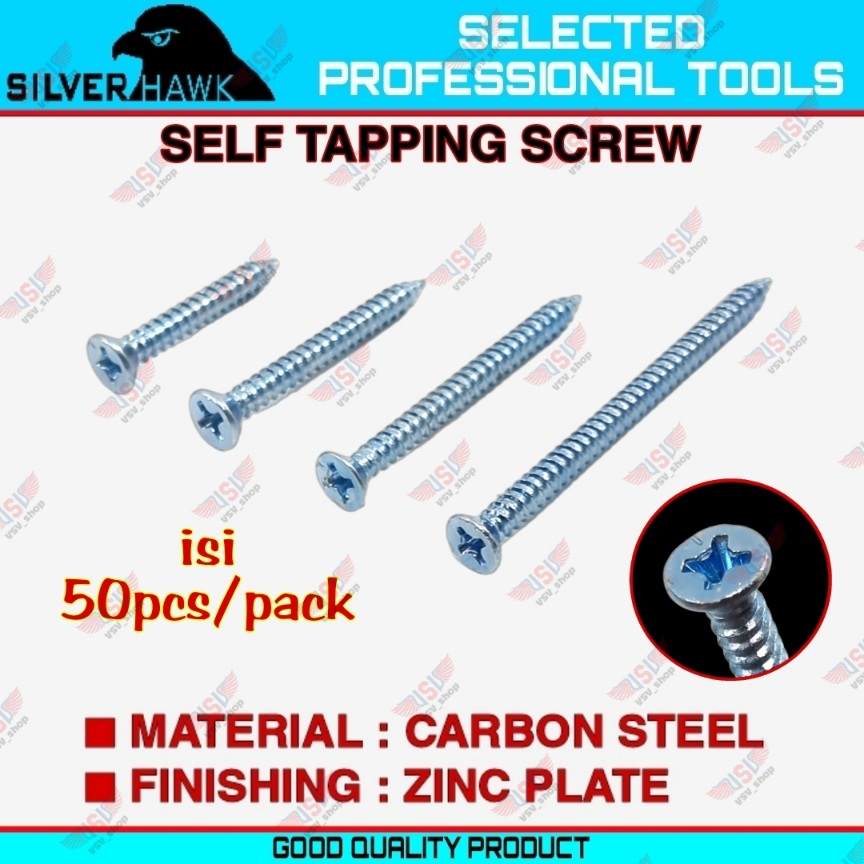 Jual Sekrup Skrup Fab Self Tapping Screw Fh Silverhawk Shopee Indonesia