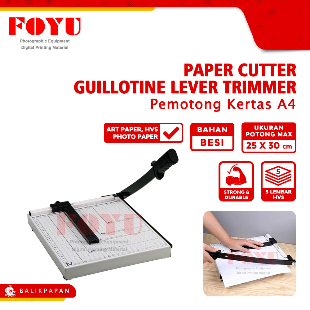 Jual Paper Cutter Guillotine Lever Trimmer Pemotong Kertas Base Besi A4 ...