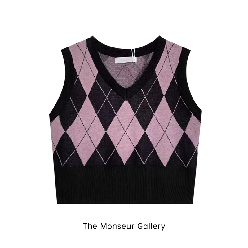 Jual The Monseur Gallery Rompi Rajut Wanita Korean Style Vest Knit Crop