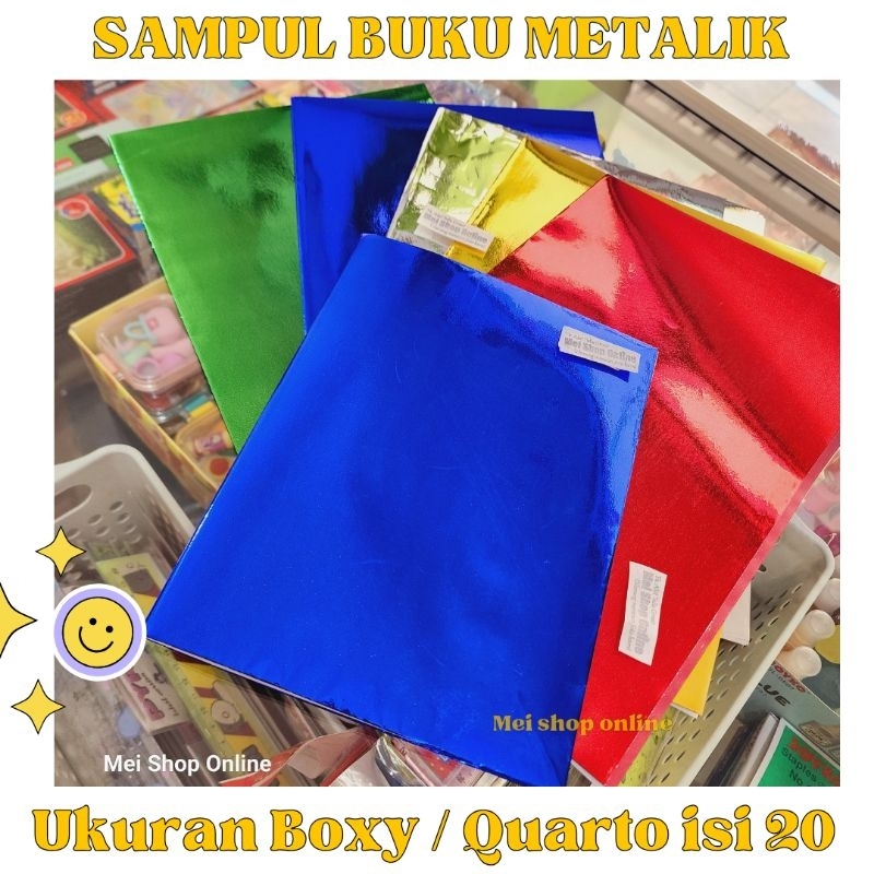 Jual Sampul Buku Tulis Warna Metalik Boxy Quarto Isi 20 Lembar Shopee