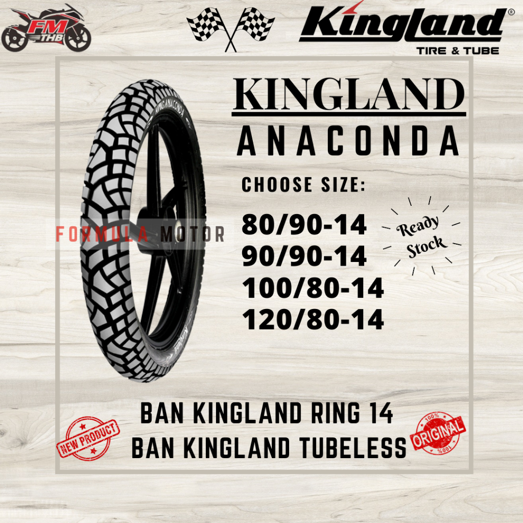 Jual Ban Kingland Tubeless Anaconda Ring Pilih Ukuran Ban Motor Matic Ring Tubles