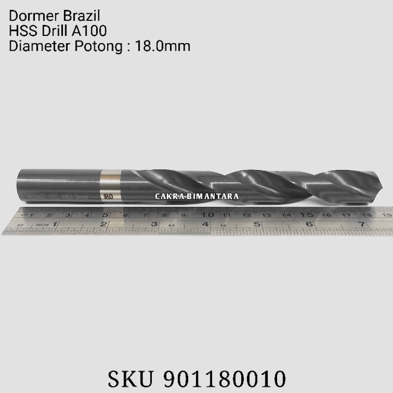 Jual Dormer mata bor 18.0mm drill HSS as lurus 18mm logam besi diameter ...