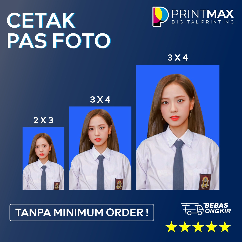 Jual Cetak Pas Foto Ukuran 2x3 | 3x4 | 4x6 Tanpa Minimum Order