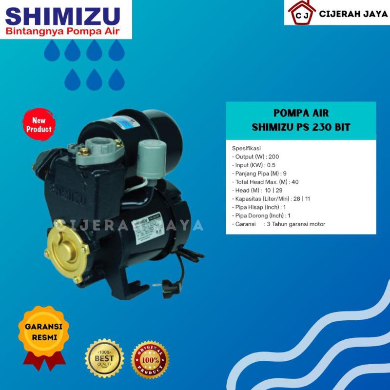 Jual SHIMIZU PS 230 BIT POMPA AIR SHIMIZU OTOMATIS PS230BIT PS 230 BIT ...