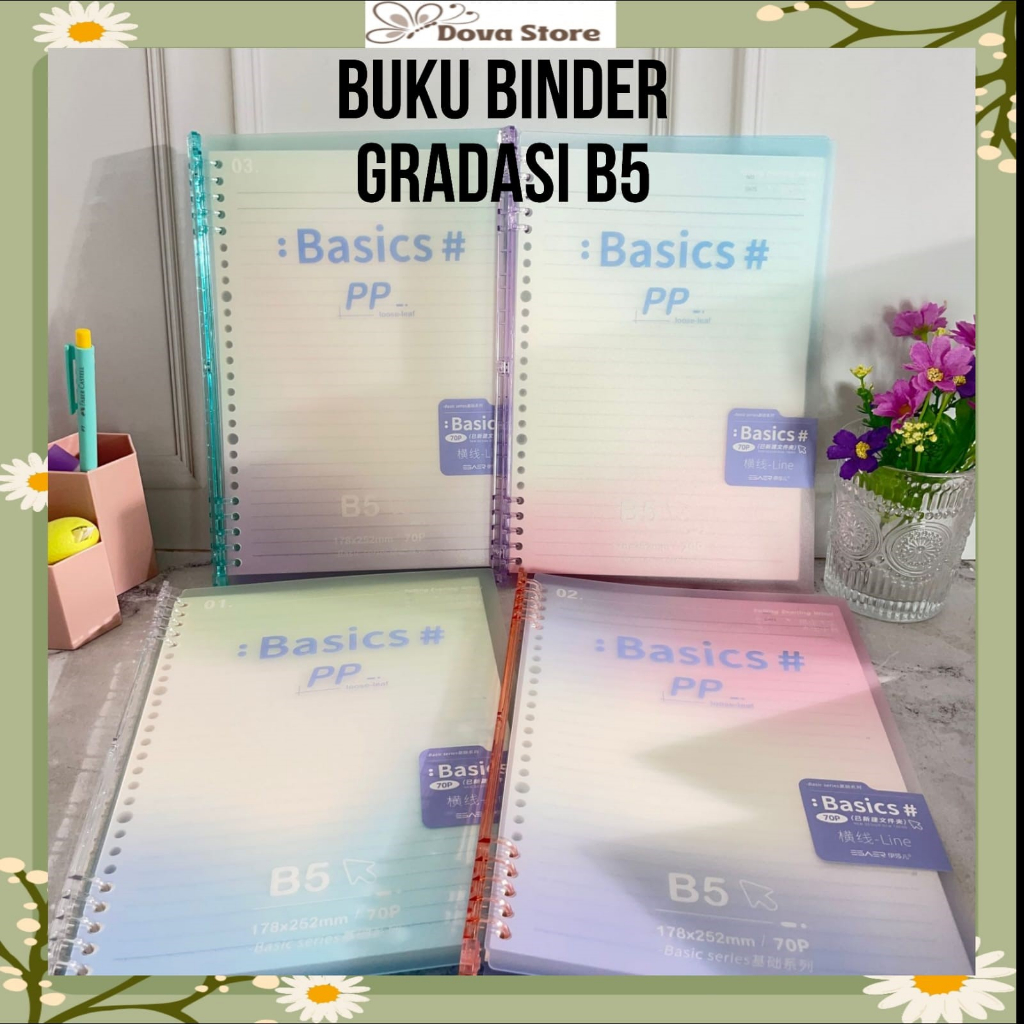 Jual BUKU BINDER TRANSPARAN GRADASI B5 BUKU CATATAN KERTAS WARNA UNIK ...