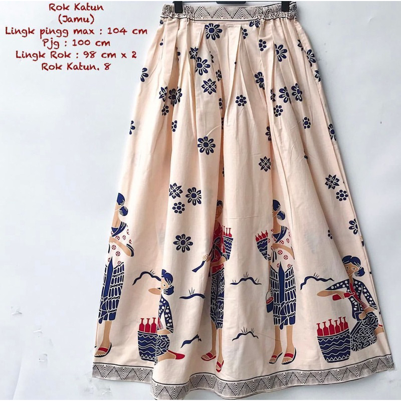 Jual Rok Batik Wanita Modern 7/8 Panjang 80cm Saku Dalam Bahan Katun ...