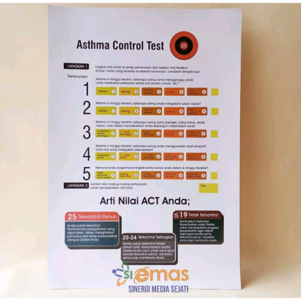Jual Poster Kesehatan Poster Asthma Control Test Poster Asma