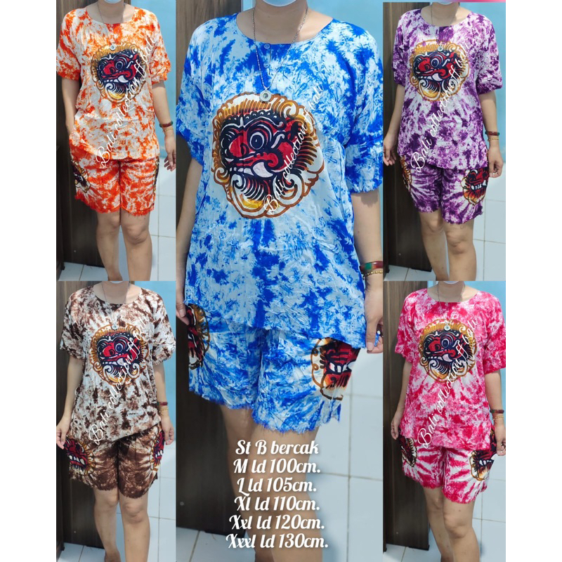 Jual Setelan baju barong bercak celana pendek rambu bahan super adem ...