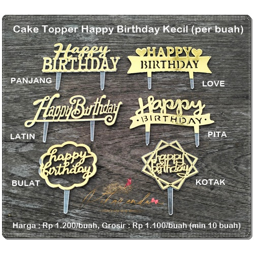 Jual TOPR-16 : Cake Topper Happy Birthday Kecil (per buah) | Shopee