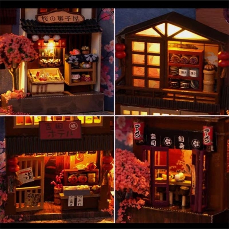 Jual [Ready] 3D DIY MIniatur Kit Japanese Sakura Street Shop Book Nook ...