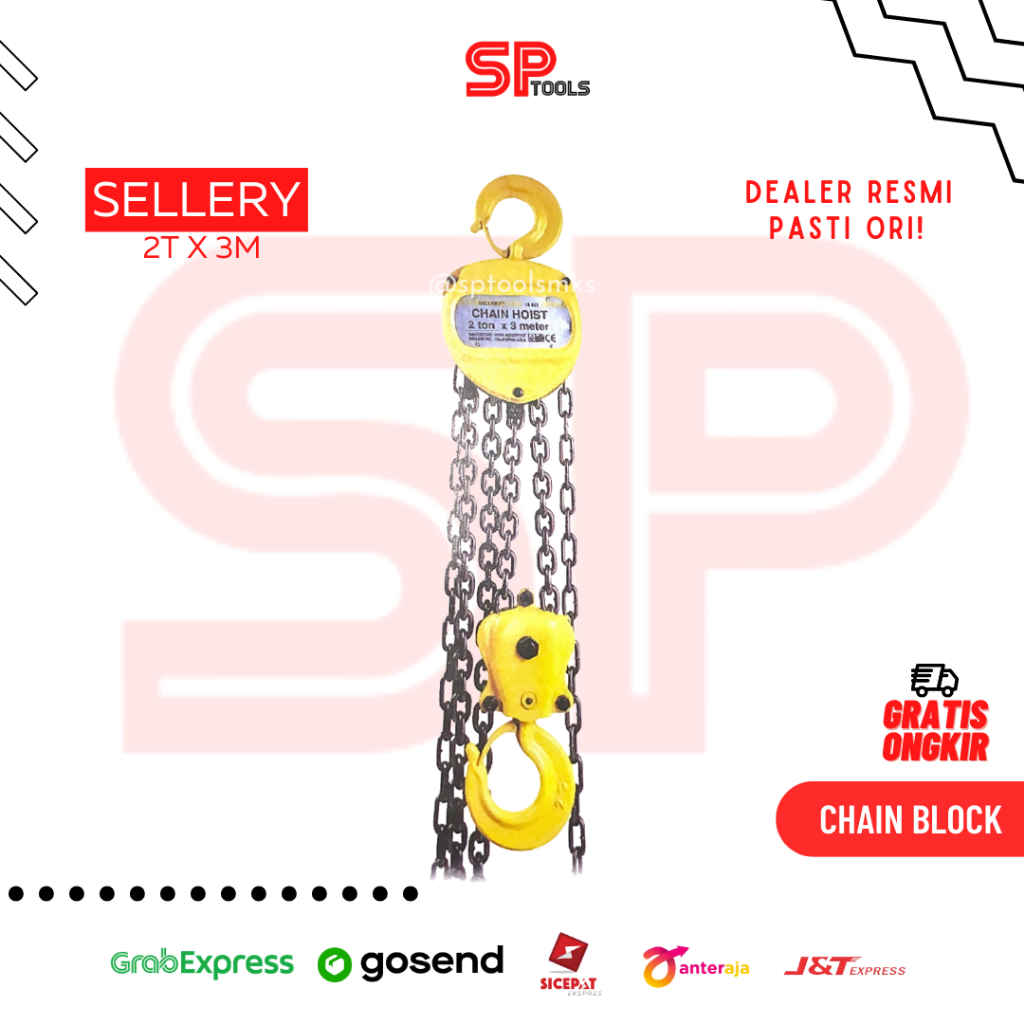 Jual Chain Block Blok 2 Ton X 3 Meter Katrol Kerekan Lift Sellery 10