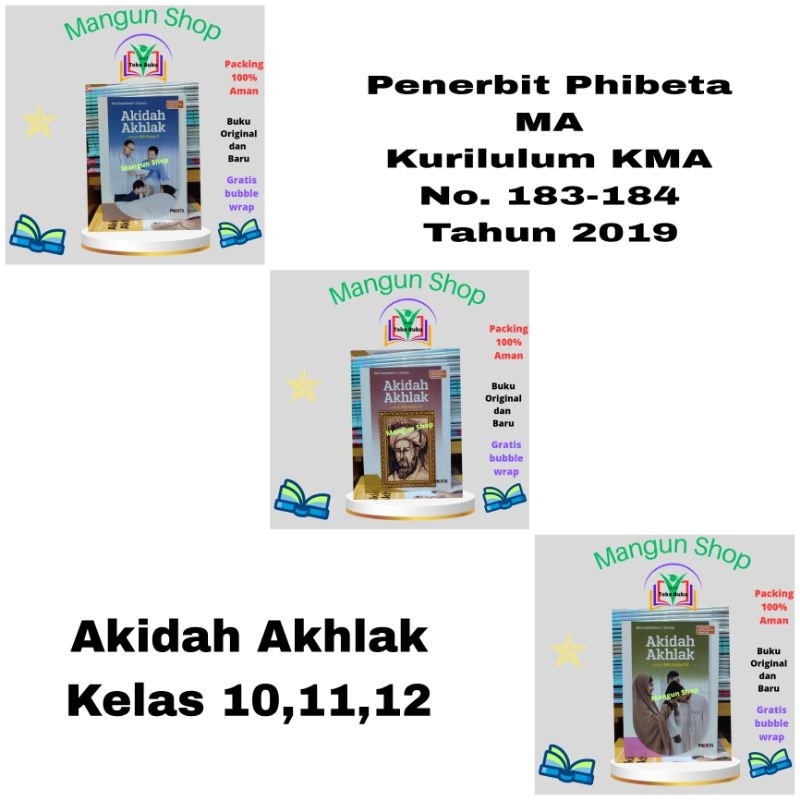 Jual Buku Akidah Akhlak Kelas 10,11,12 MA KMA No. 183-184 Tahun 2019 ...