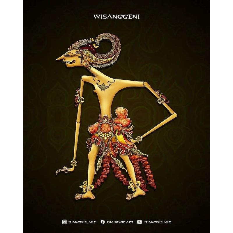 Jual hiasan dinding poster wayang Wisanggeni plus figura ukuran 53*35 ...