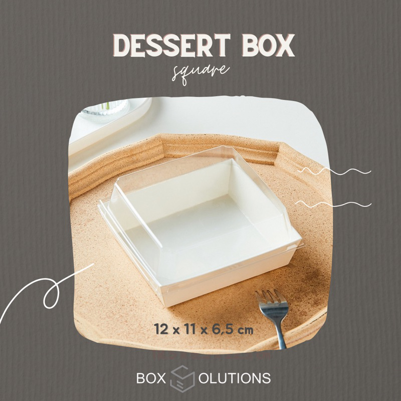 Jual [isi 10] ala dessert box square WHITE / paper box sandwich ...