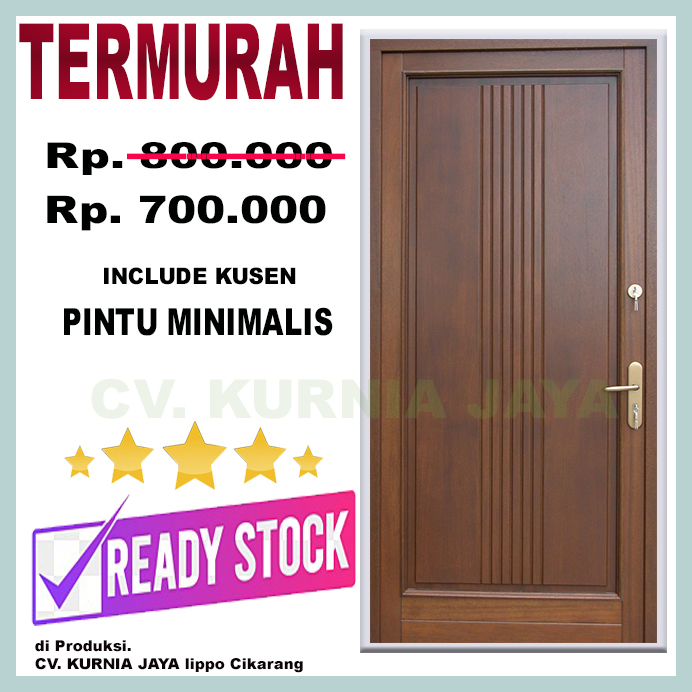 Jual Kusen+Daun Pintu Minimalis Kayu Mahoni | Shopee Indonesia
