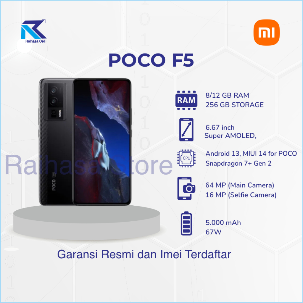 Jual POCO Official POCO F5 (12GB+7GB/256GB)