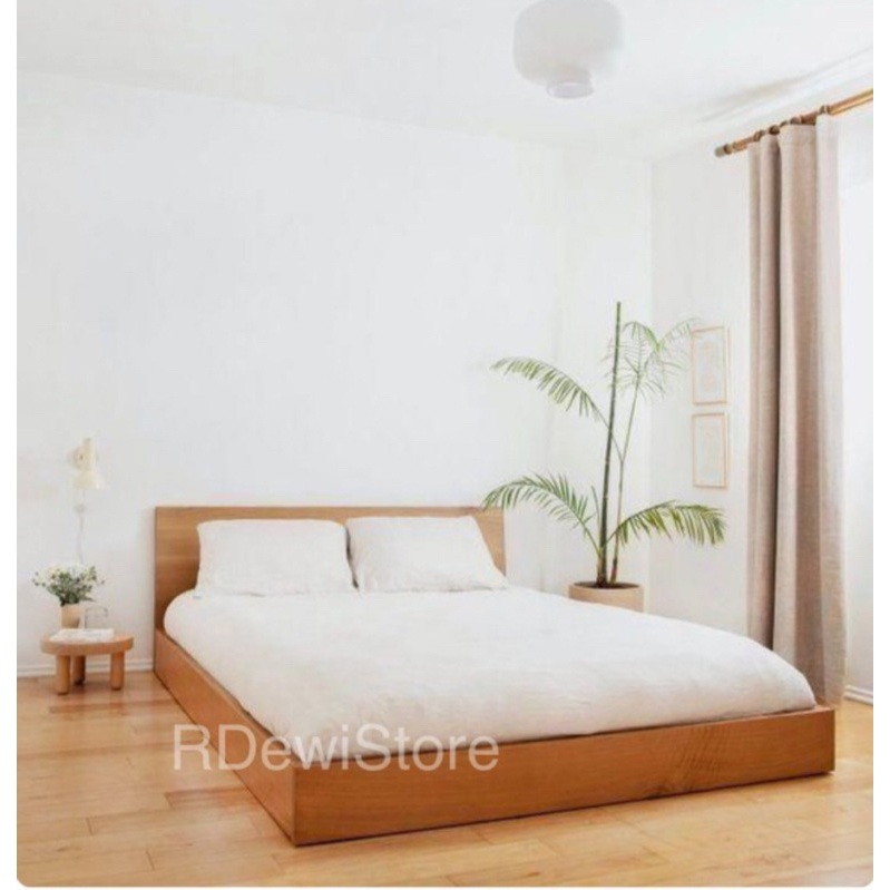 Jual rangka dipan tempat tidur minimalis kayu jati | Shopee Indonesia