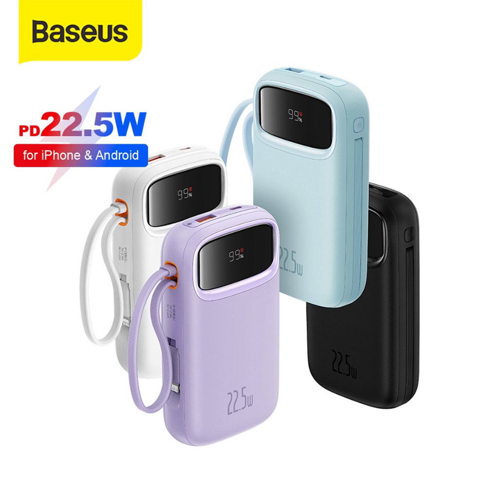 Jual Baseus Qpow2 22.5W Fast Charging Power Bank Dual-cable Type-C PD ...